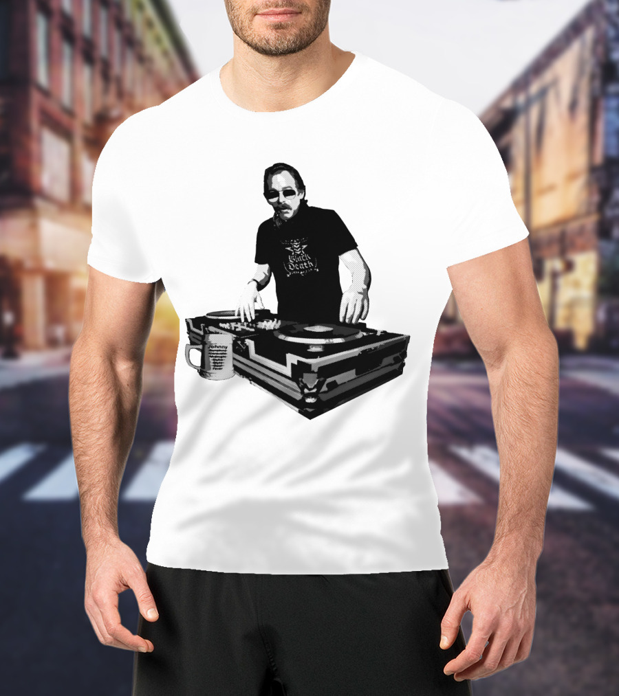 DJ Fever Black Death Coffee Turntable Maven T-Shirt