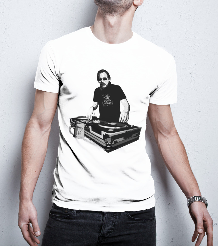 DJ Fever Black Death Coffee Turntable Maven T-Shirt