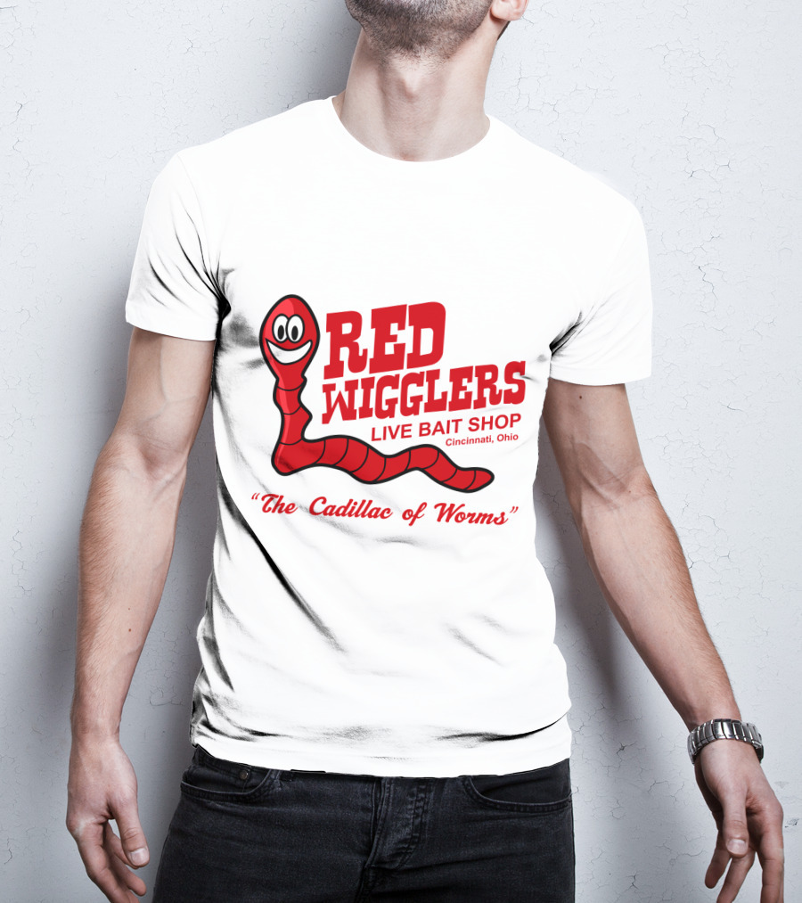 WKRP In Cincinnati Red Wigglers Live Bait Shop The Cadillac Of Worms T-Shirt