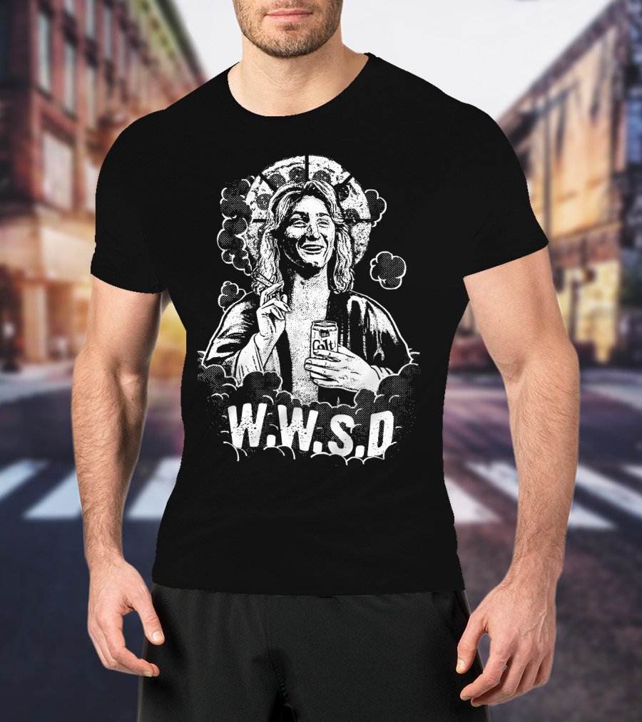 Fast Times WWSD Spicoli With Malt Can And Halo T-Shirt