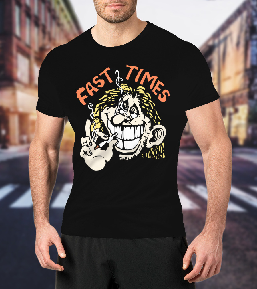Fast Times Cheech And Chong Style Smoking Cartoon T-Shirt