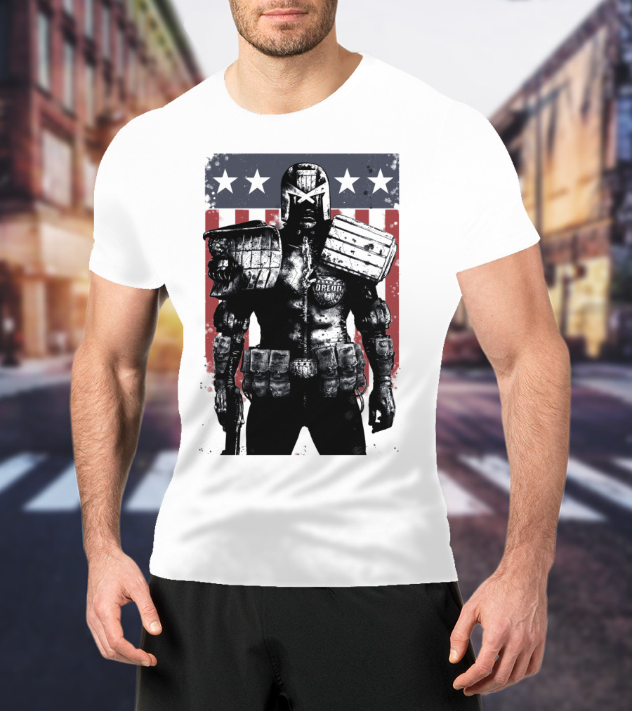 Judge Dredd Judgement Day Stars And Stripes Comic Hero T-Shirt