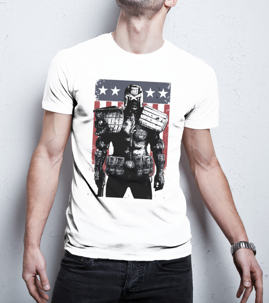 Judge Dredd Judgement Day Stars And Stripes Comic Hero T-Shirt
