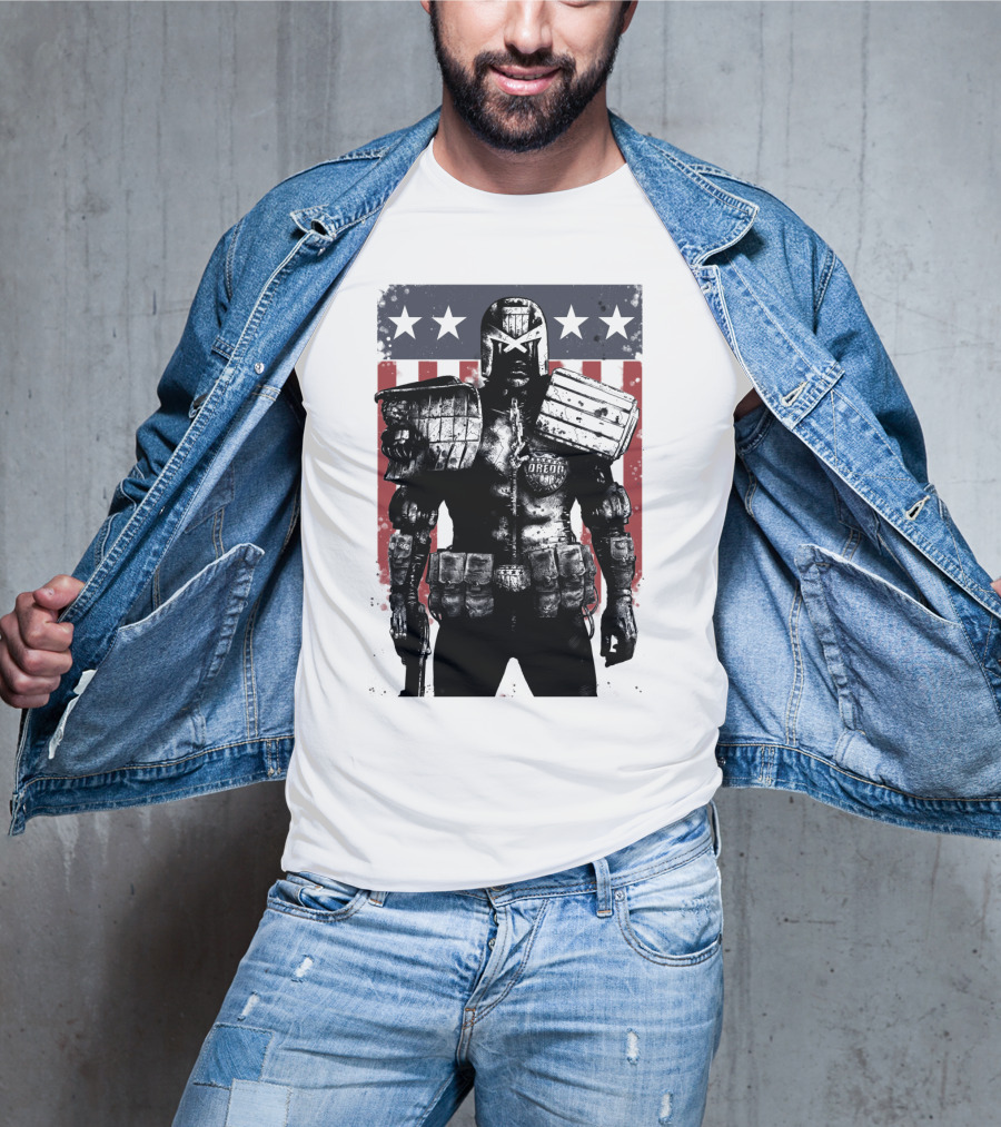 Judge Dredd Judgement Day Stars And Stripes Comic Hero T-Shirt