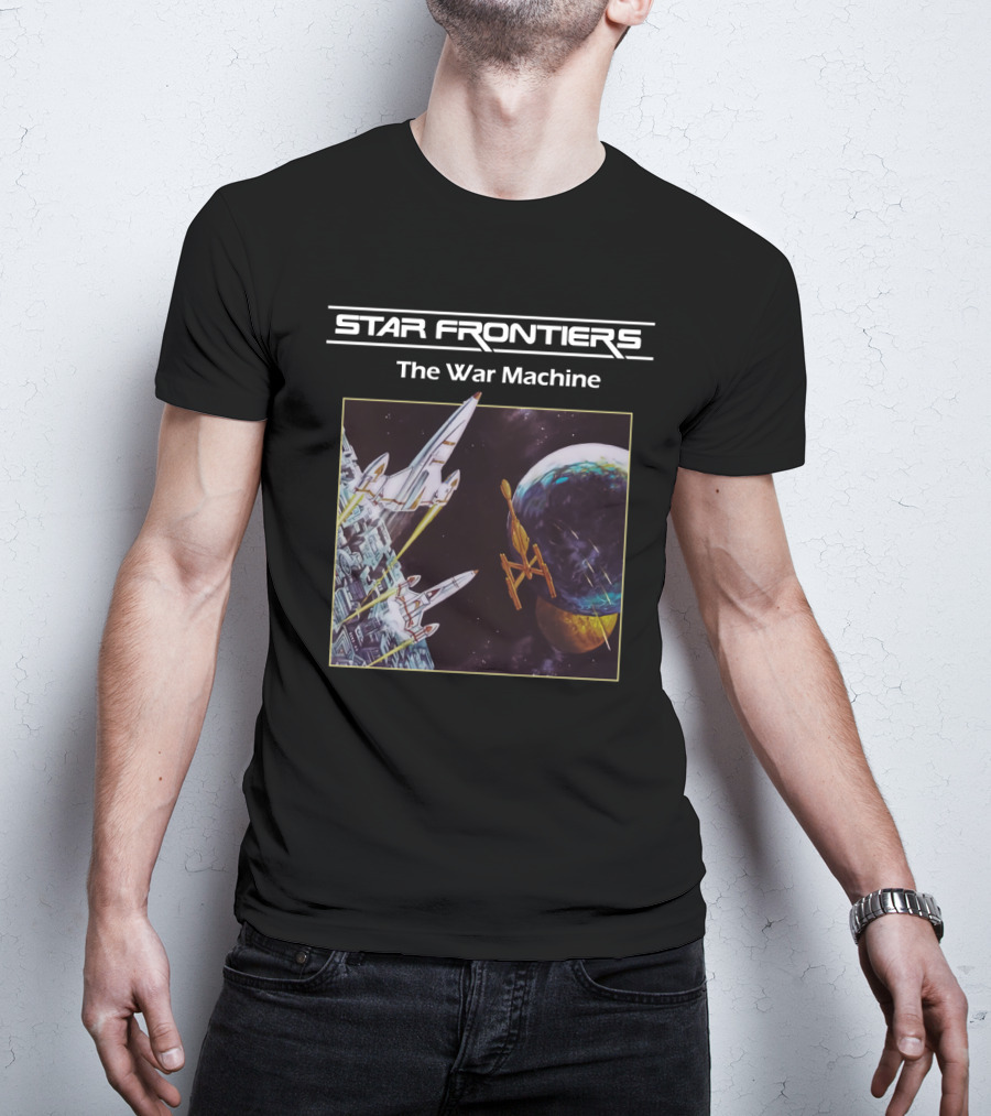 Star Frontiers The War Machine Spaceship Battle Scene T-Shirt