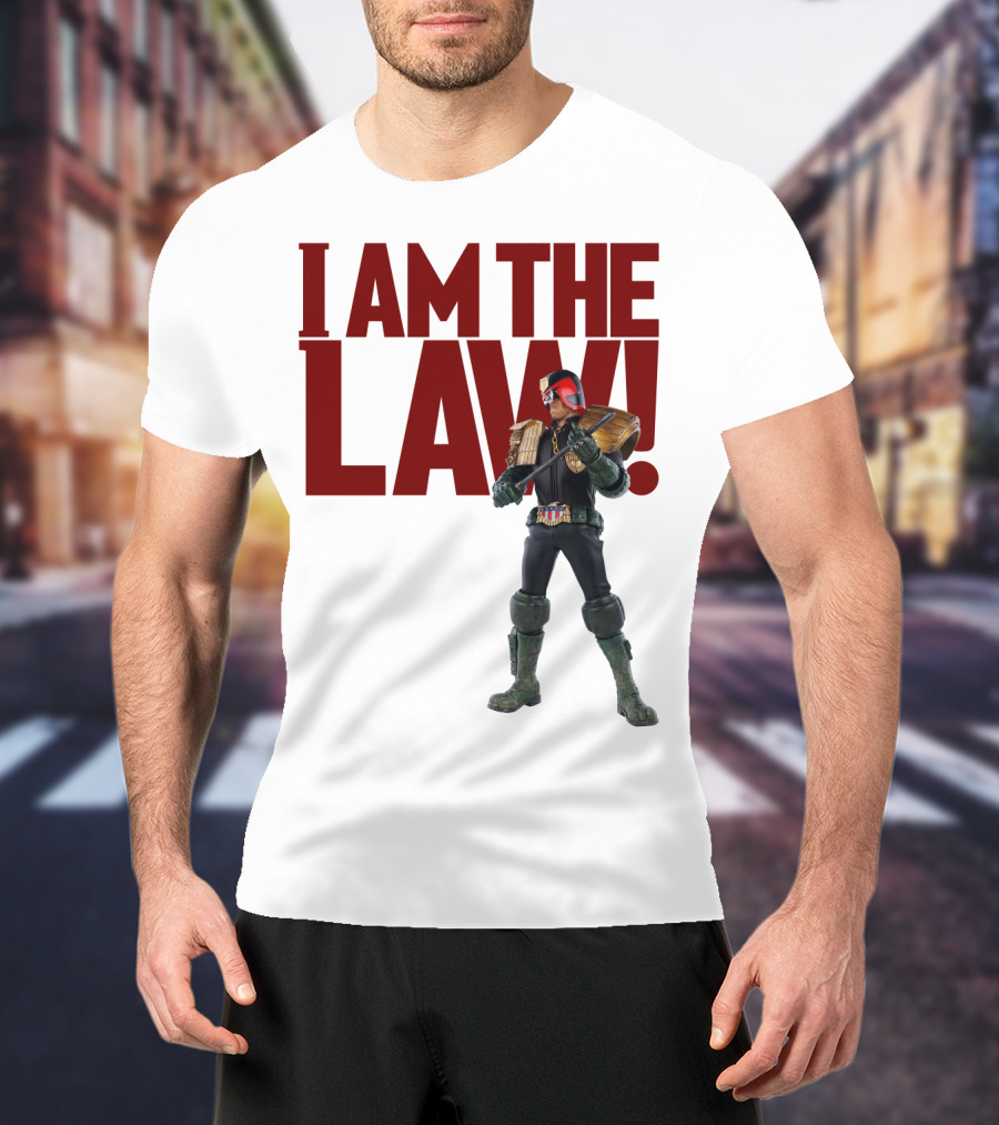 Judge Dredd I Am The Law Action Figure Stance T-Shirt