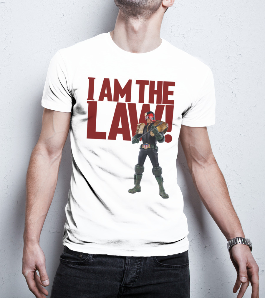 Judge Dredd I Am The Law Action Figure Stance T-Shirt