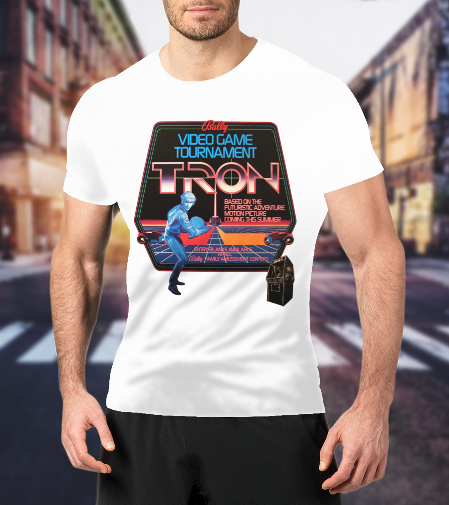 Bally Video Game Tournament Tron Based On The Futuristic Adventure Motion Picture Coming This Summer T-Shirt