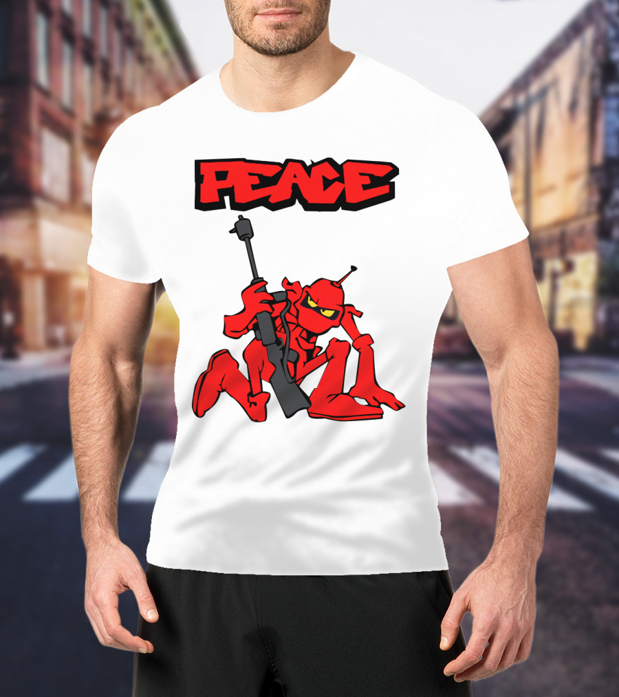 PEACE Ant Holding Rifle T-Shirt