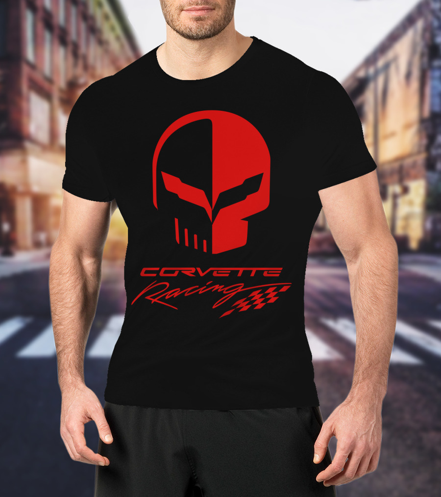 Corvette Racing Skull Red T-Shirt