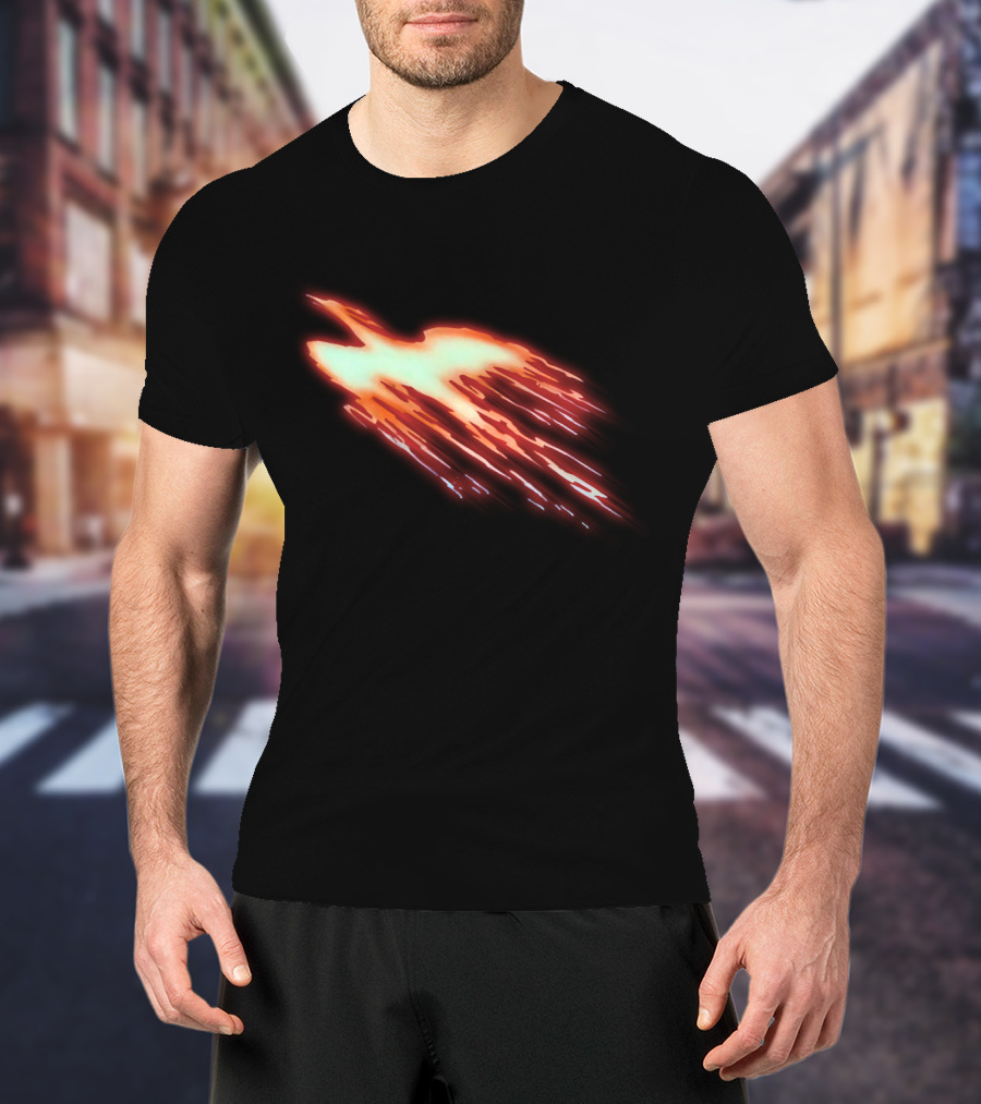 God Phoenix Fiery Bird Soaring With Bright Red And Orange Flames T-Shirt