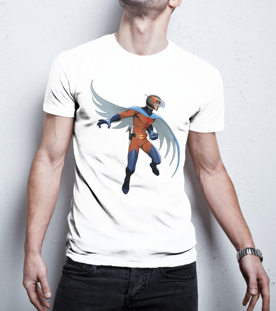 Jason Battle Of The Planets G-Force Character With Winged Cape And Helmet T-Shirt