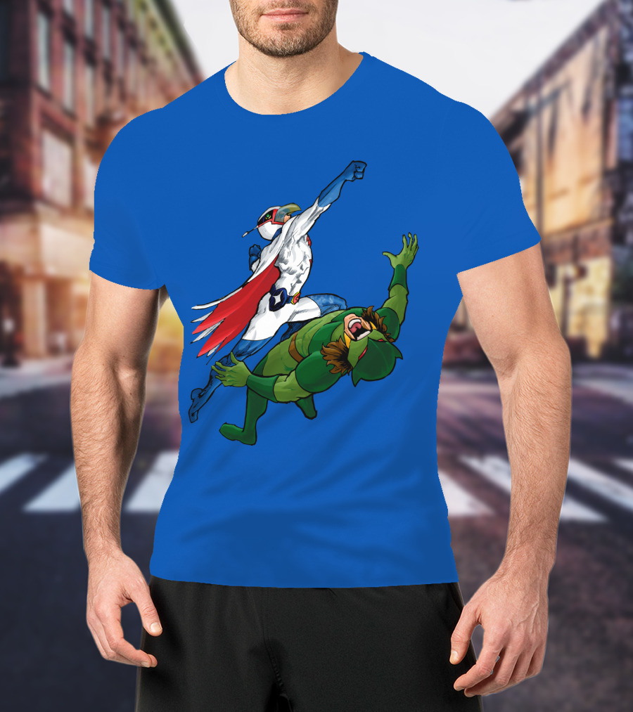 Science Ninja Team Gatchaman Battle Of The Planets Dynamic Heroic Battle Scene T-Shirt