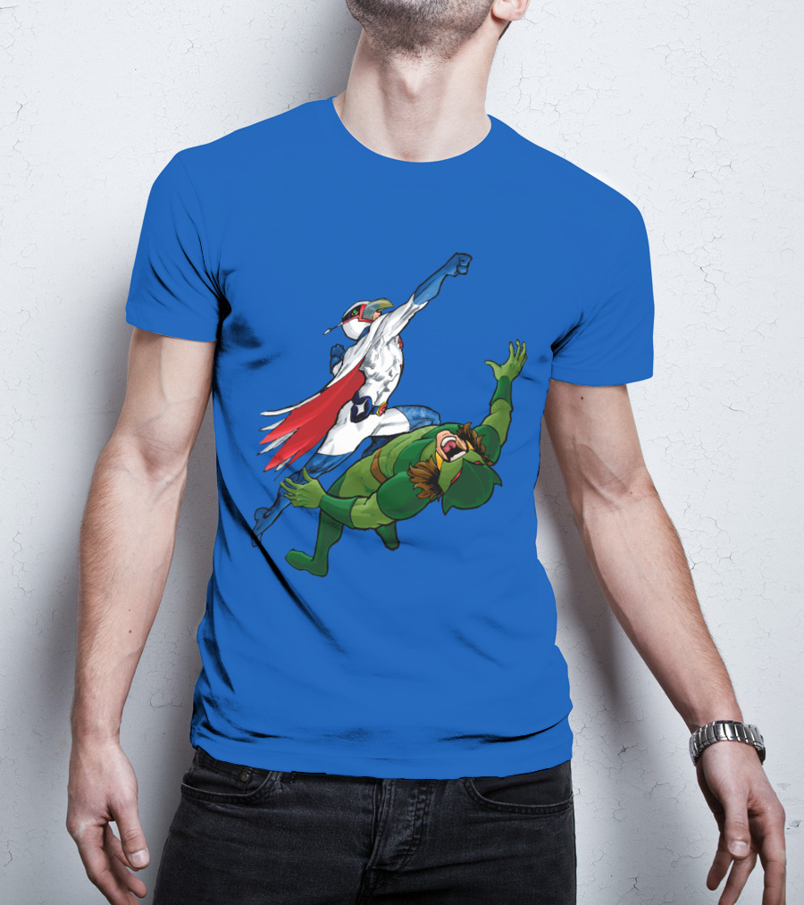 Science Ninja Team Gatchaman Battle Of The Planets Dynamic Heroic Battle Scene T-Shirt