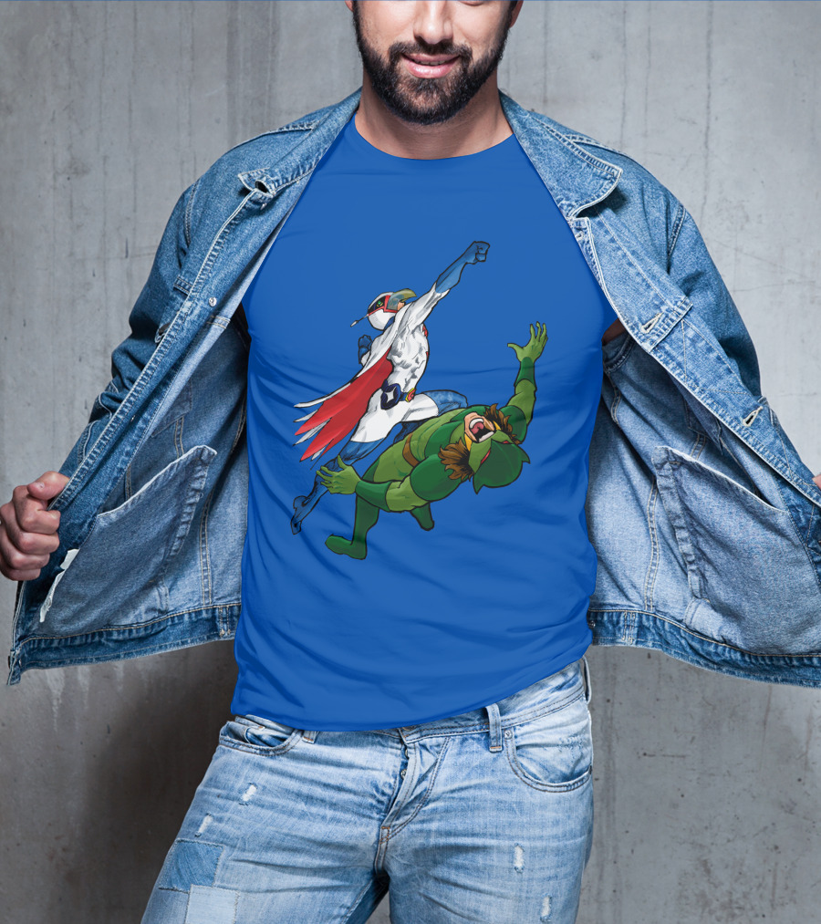 Science Ninja Team Gatchaman Battle Of The Planets Dynamic Heroic Battle Scene T-Shirt