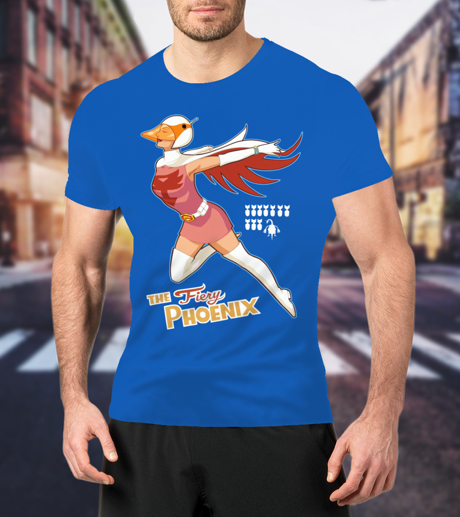 The Fiery Phoenix Winged Hero Vintage Flight T-Shirt