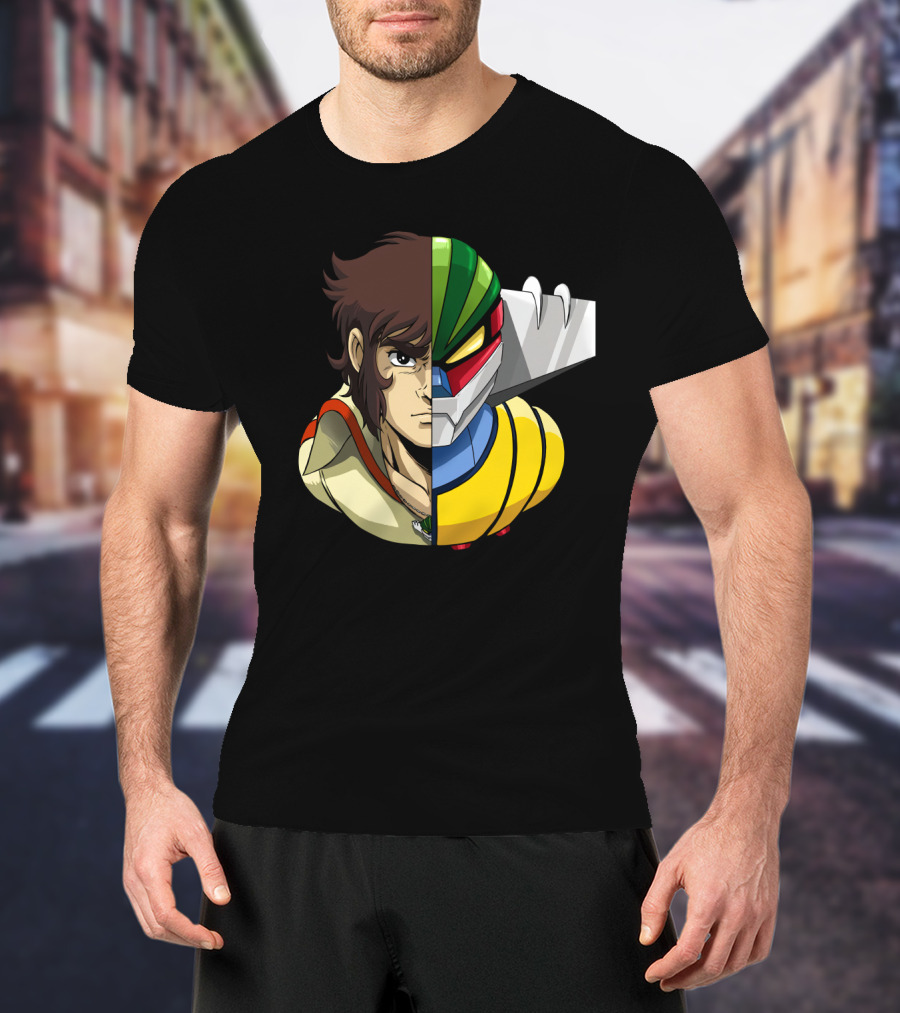 Hiroshi Shiba And Jeeg Robot Anime Fusion T-Shirt