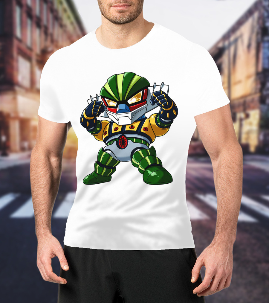 Jeeg SD Robot Anime Character Bold And Colorful Pose T-Shirt