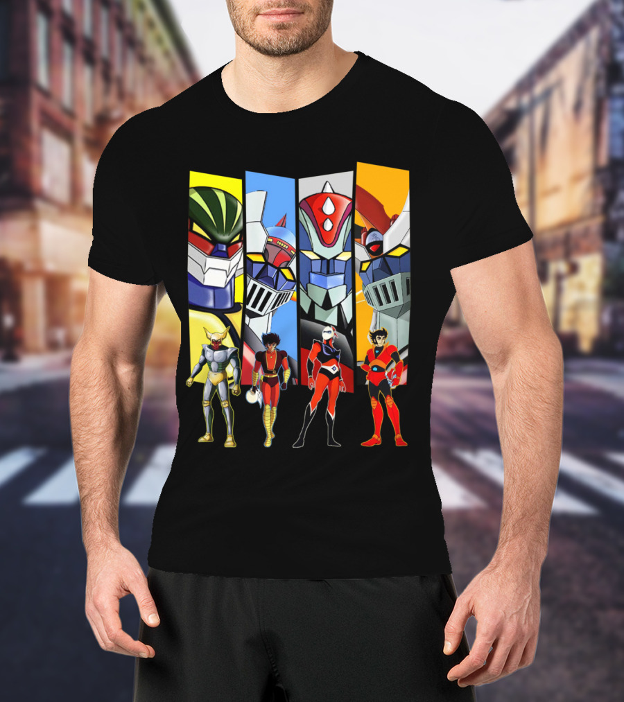 Jeeg Mazinga Mazinger Goldrake Grendizer Robot Heroes Ensemble T-Shirt