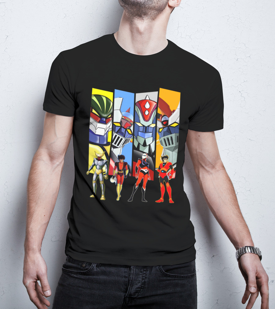 Jeeg Mazinga Mazinger Goldrake Grendizer Robot Heroes Ensemble T-Shirt