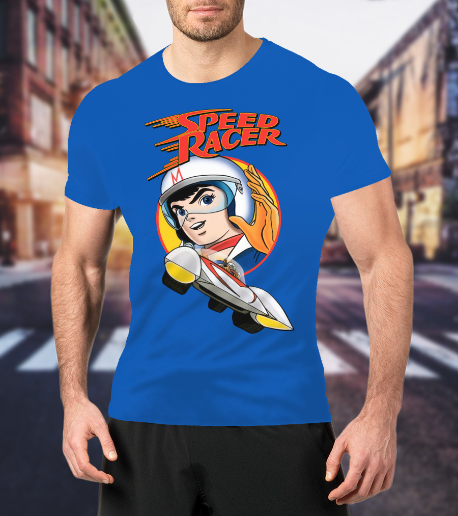Speed Racer Character With Helmet And Car T-Shirt