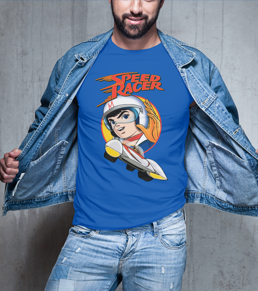 Speed Racer Character With Helmet And Car T-Shirt