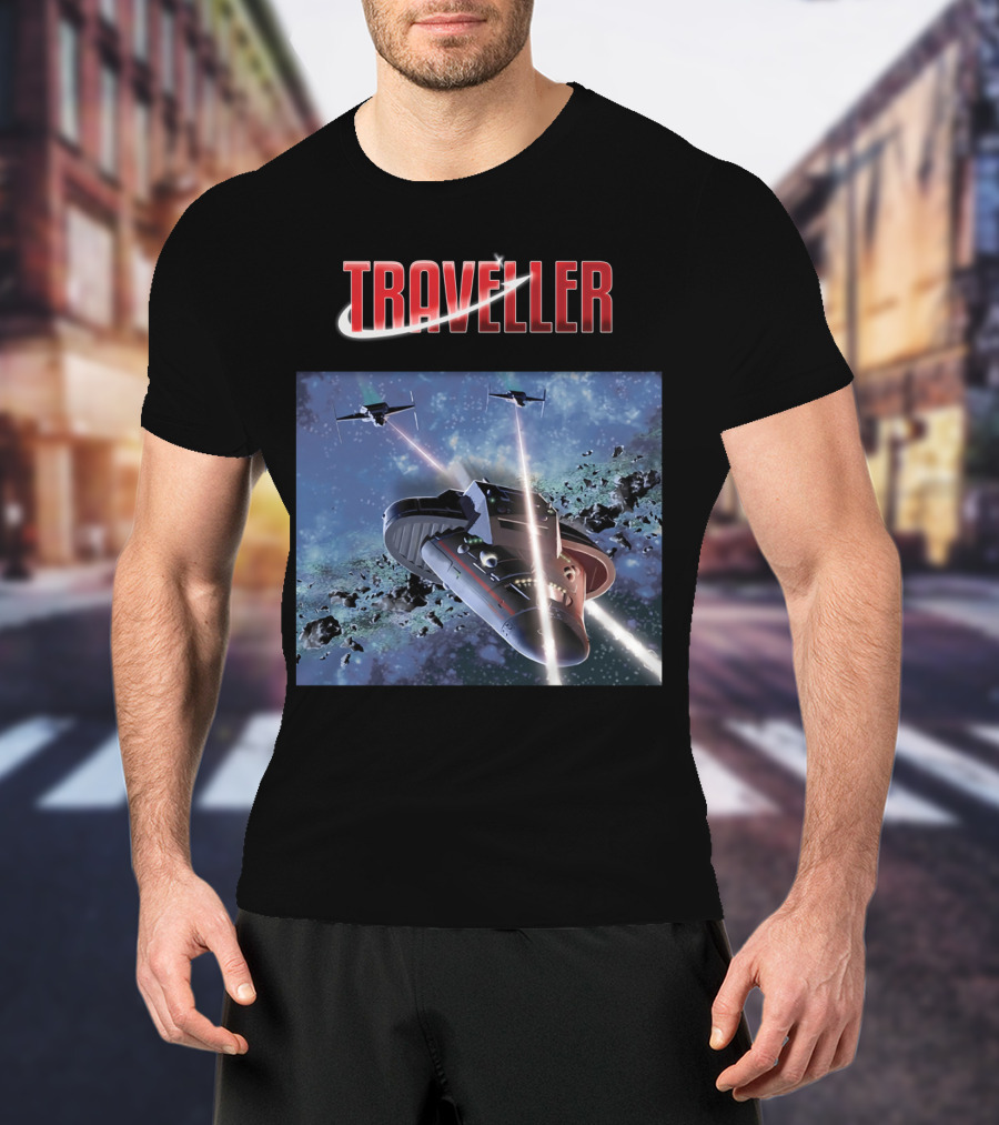 Traveller Space Adventure Cosmic Battle Scene T-Shirt