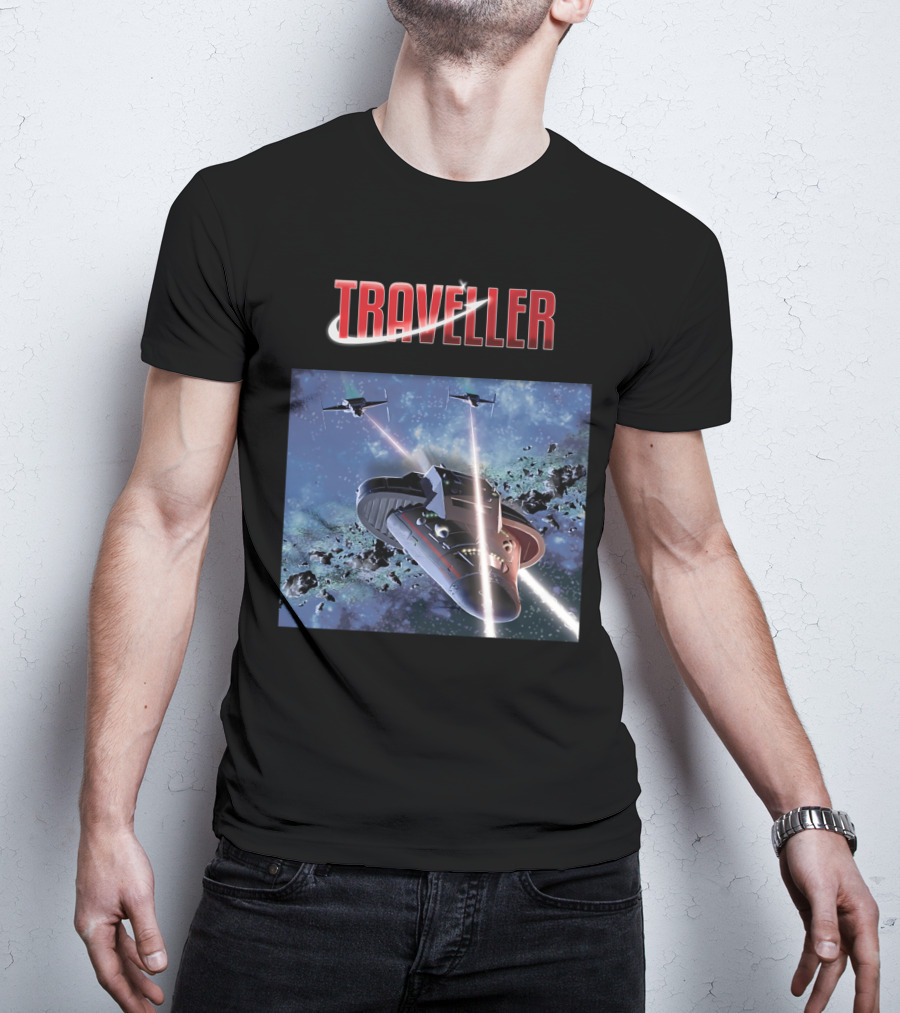 Traveller Space Adventure Cosmic Battle Scene T-Shirt