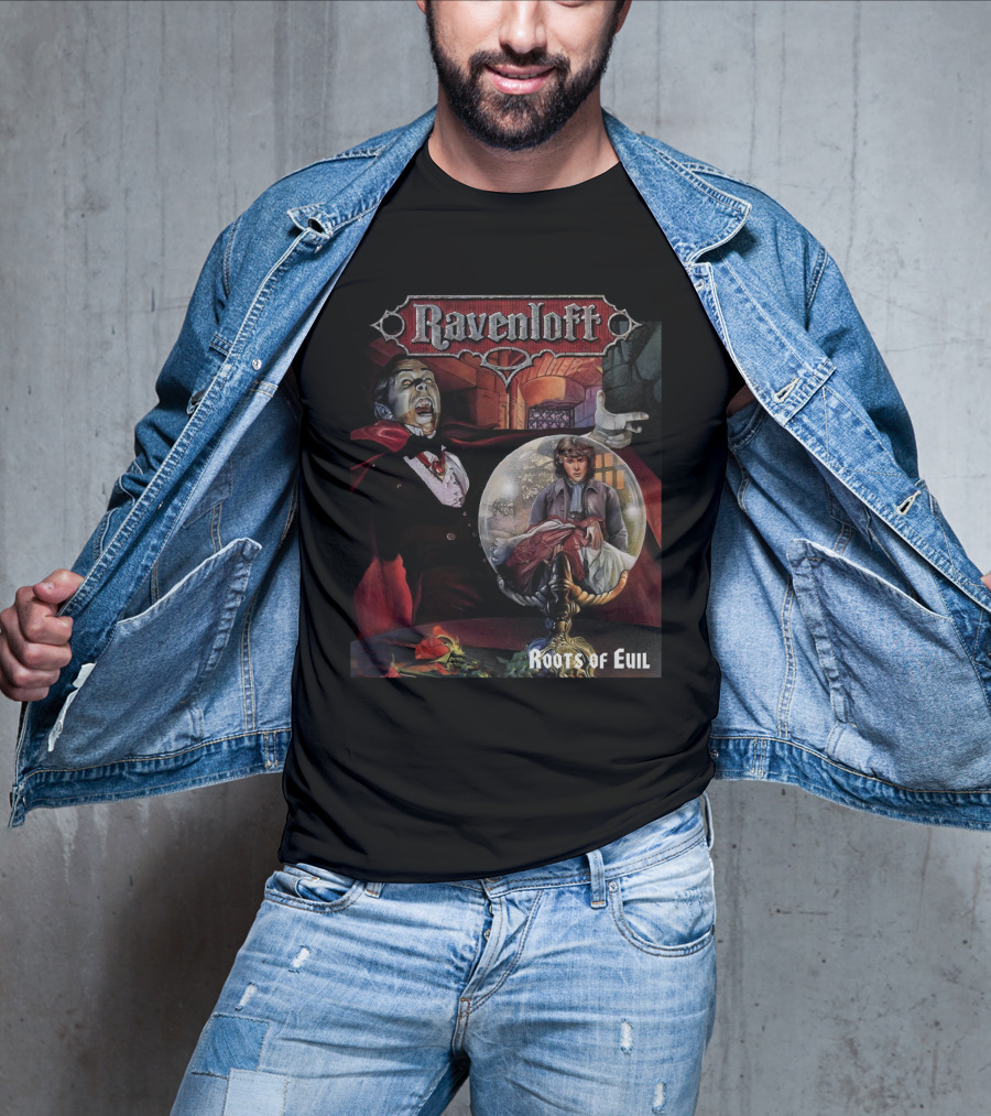 Ravenloft Roots Of Evil Vampire And Crystal Ball Fantasy T-Shirt