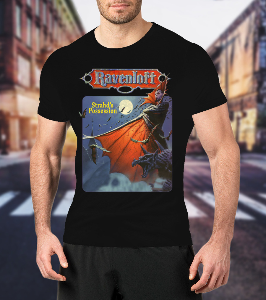 Ravenloft Strahd's Possession Vampire Moon Bats Wings Gargoyle T-Shirt