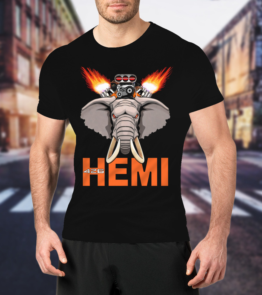 Mopar 426 Hemi Elephant Engine Power Burst T-Shirt