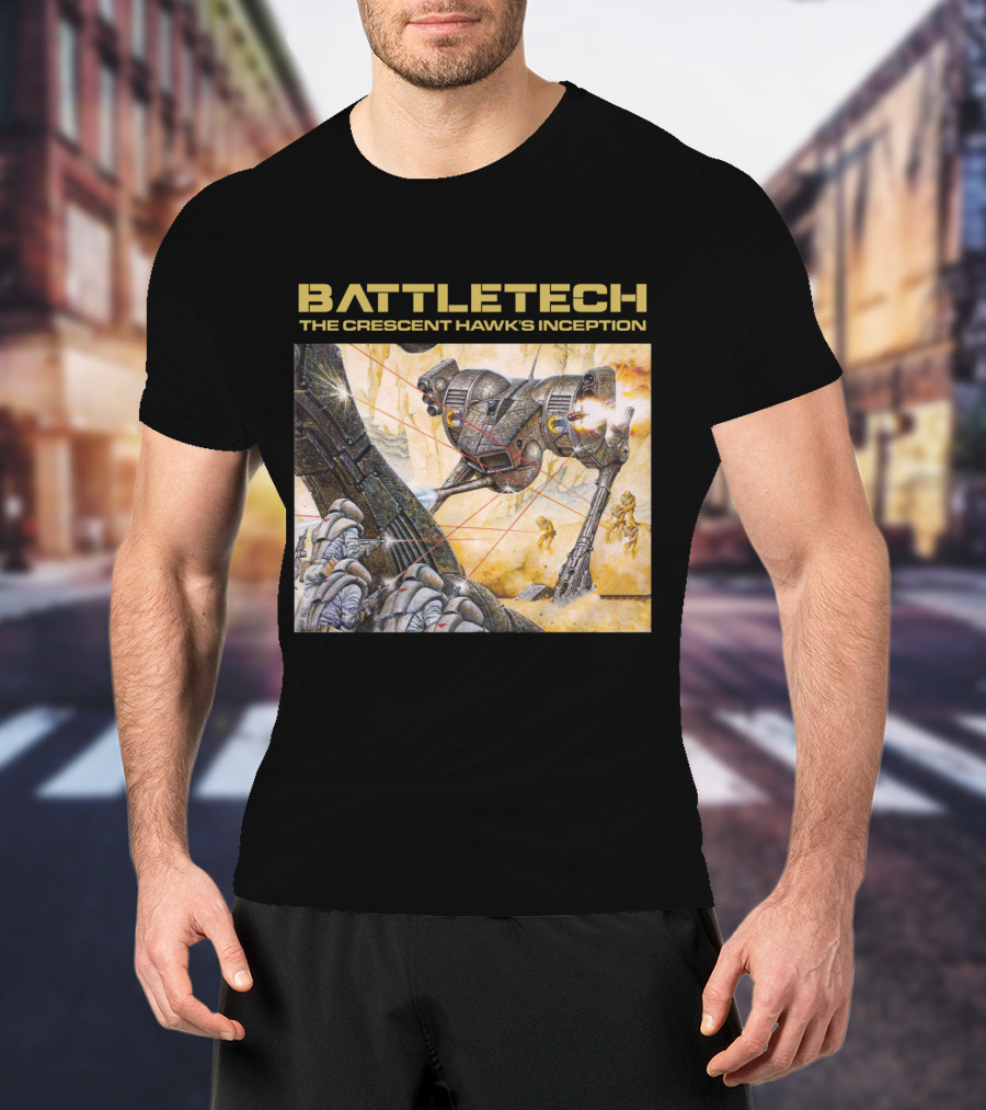 BATTLETECH The Crescent Hawk's Inception Mech Battle Scene T-Shirt