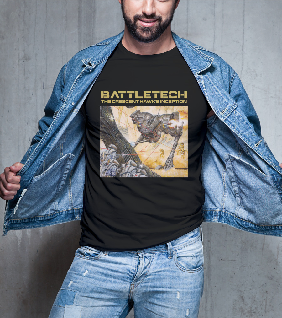 BATTLETECH The Crescent Hawk's Inception Mech Battle Scene T-Shirt