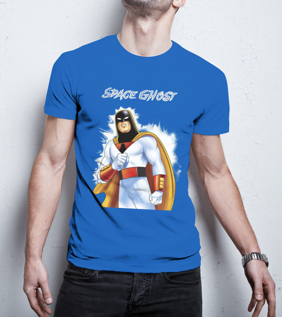 Space Ghost Classic Character With Dynamic Pose And Iconic Heroic T-Shirt