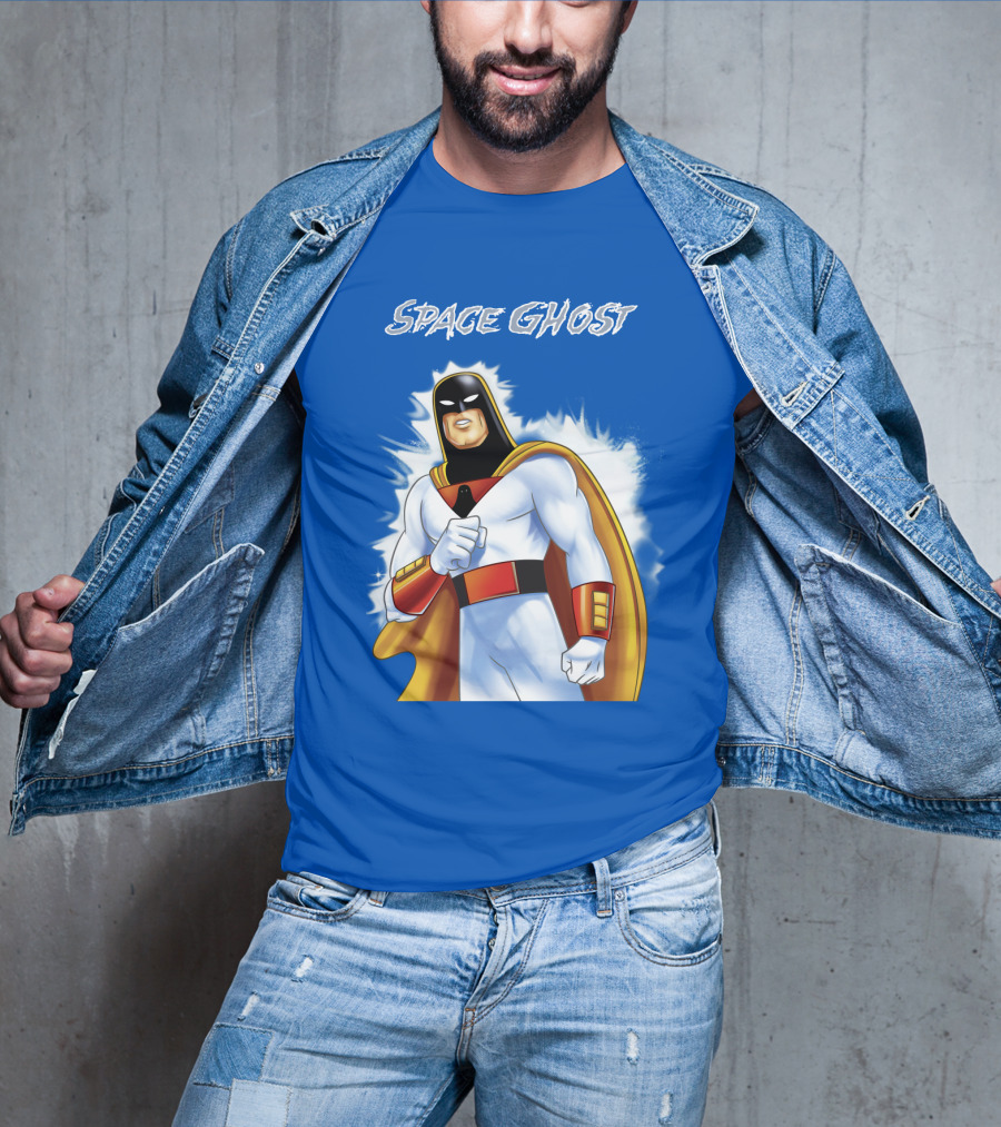 Space Ghost Classic Character With Dynamic Pose And Iconic Heroic T-Shirt