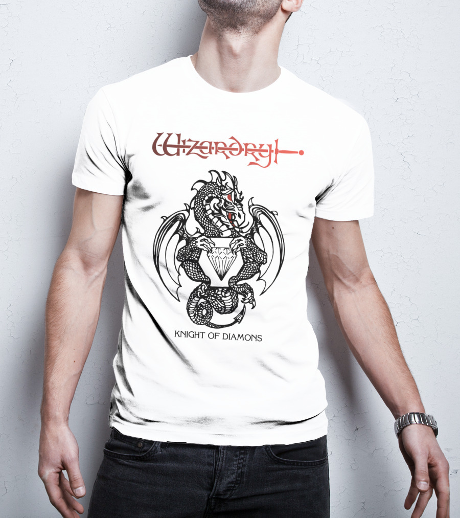 Wizardry Knight Of Diamons Dragon Holding Diamond T-Shirt