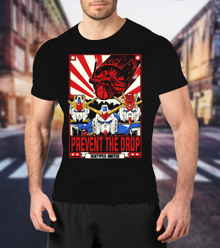 Prevent The Drop Newtypes Wanted Gundam Collaboration T-Shirt