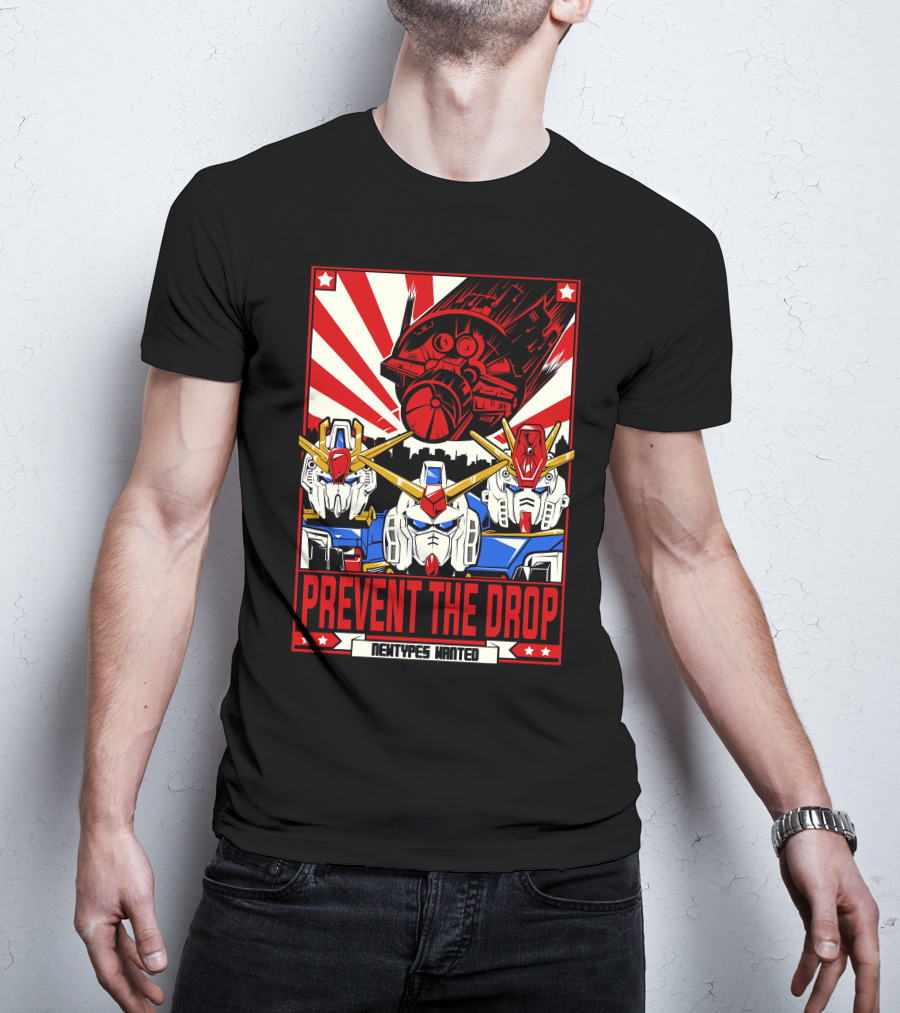Prevent The Drop Newtypes Wanted Gundam Collaboration T-Shirt