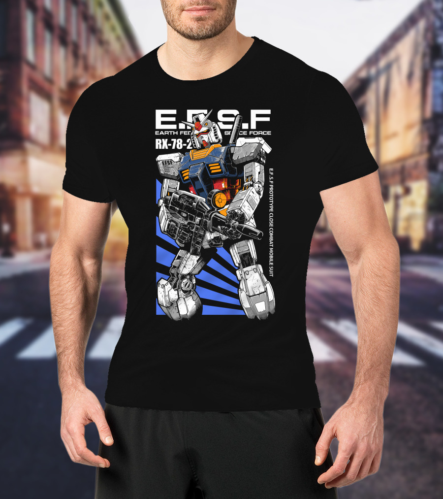 E.F.S.F Earth Federation Space Force RX-78-2 Prototype Close Combat Mobile Suit T-Shirt