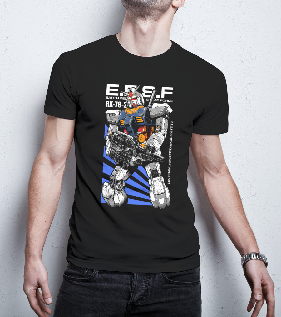 E.F.S.F Earth Federation Space Force RX-78-2 Prototype Close Combat Mobile Suit T-Shirt