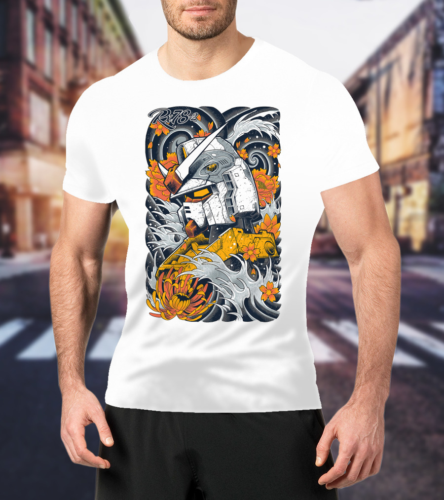 RX-78-2 Gundam Floral Waves T-Shirt
