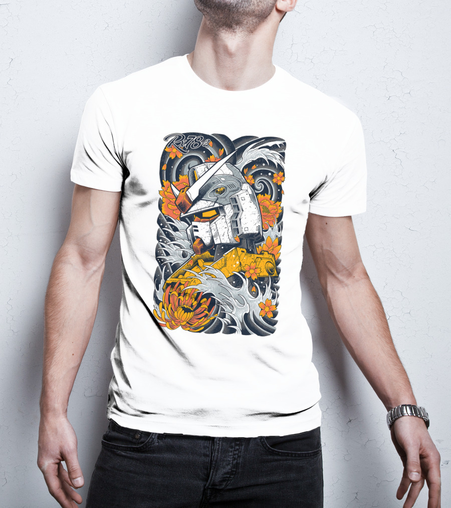 RX-78-2 Gundam Floral Waves T-Shirt