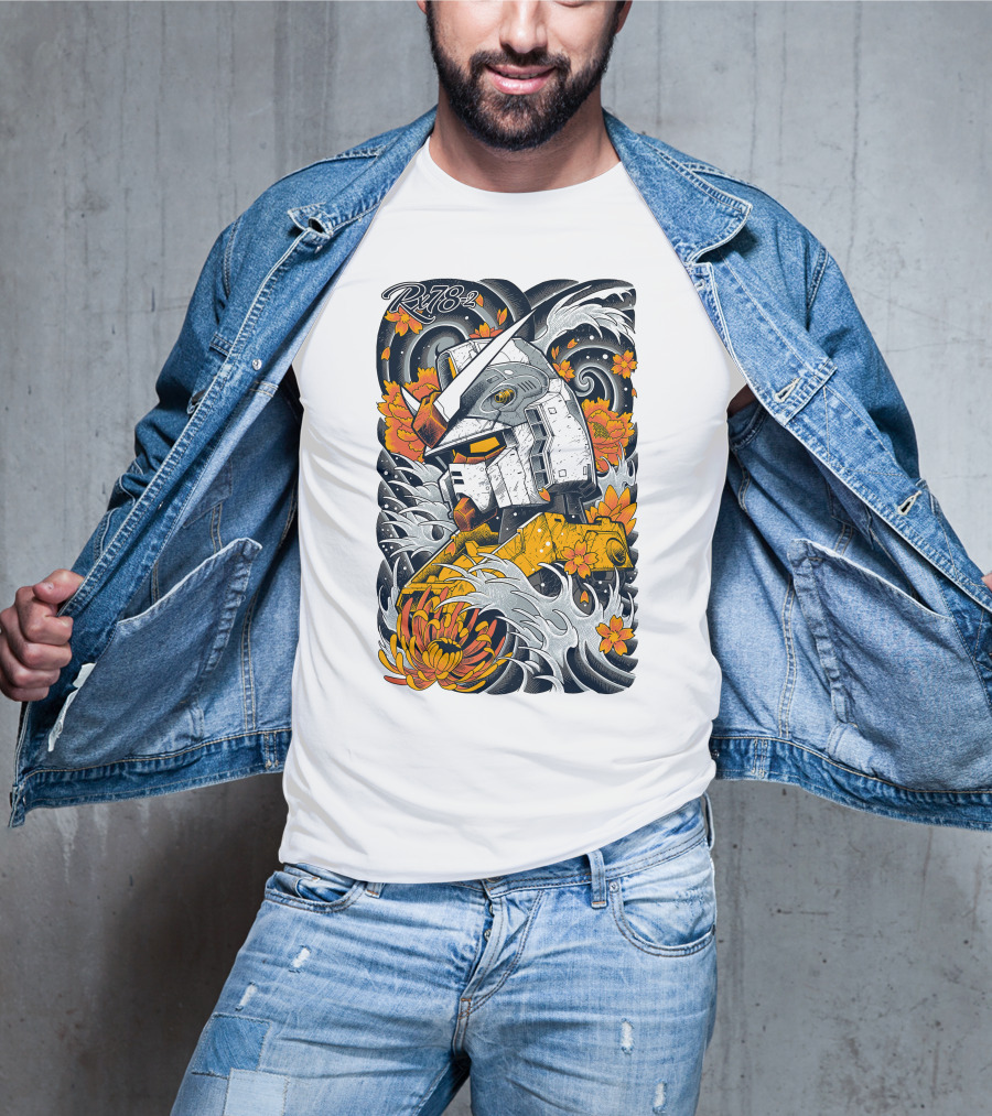 RX-78-2 Gundam Floral Waves T-Shirt