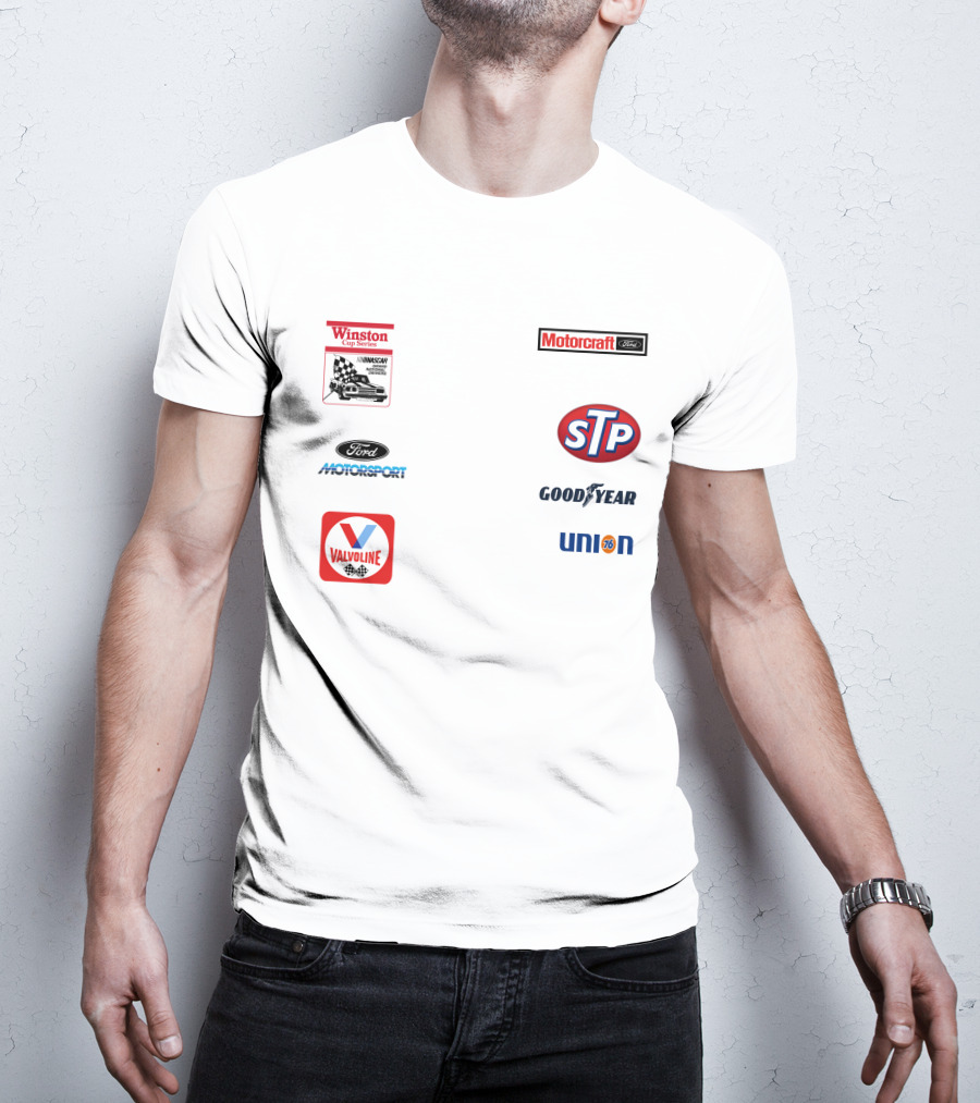 Stroker Ace White Uniform Winston Cup Series Motorcraft Ford Motorsport STP Goodyear Union 76 Valvoline T-Shirt