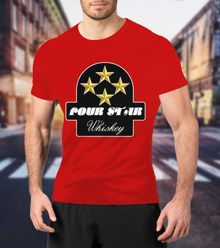 Stroker Ace Four Star Whiskey Gold Stars Emblem T-Shirt