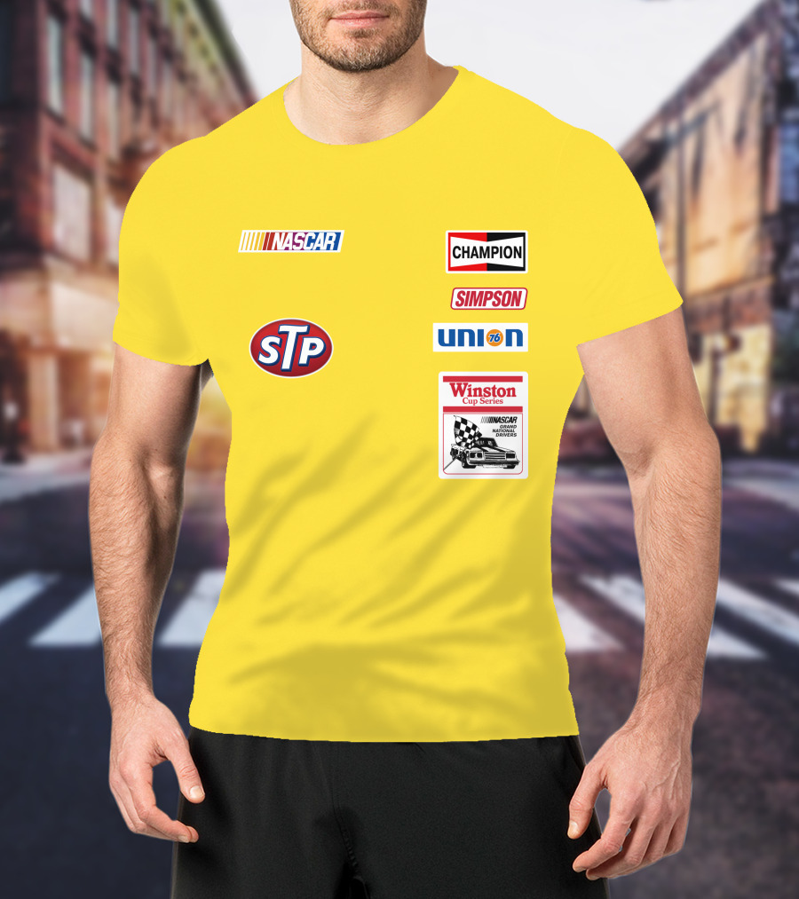 NASCAR STP Champion Simpson Union 76 Winston Cup Series Yellow Suit T-Shirt