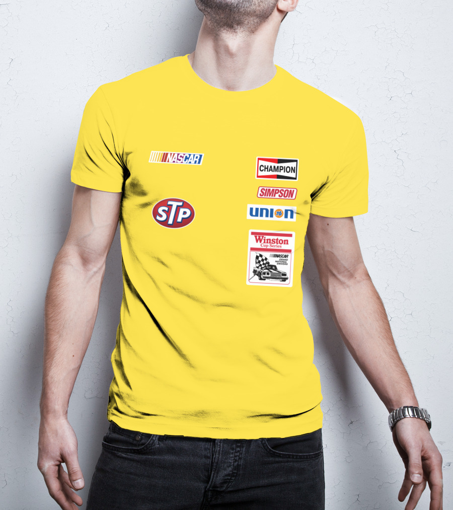 NASCAR STP Champion Simpson Union 76 Winston Cup Series Yellow Suit T-Shirt