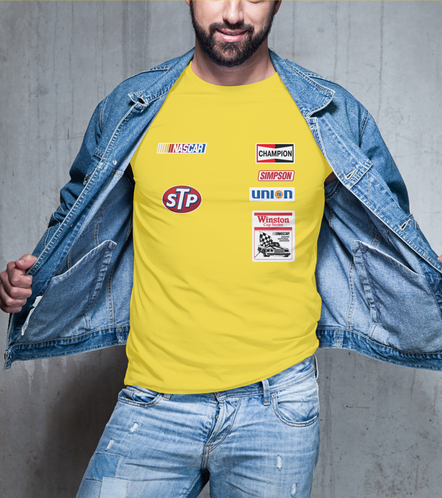 NASCAR STP Champion Simpson Union 76 Winston Cup Series Yellow Suit T-Shirt
