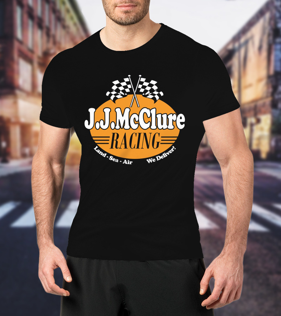 The Cannon Ball Run J.J. McClure Racing Land Sea Air We Deliver T-Shirt