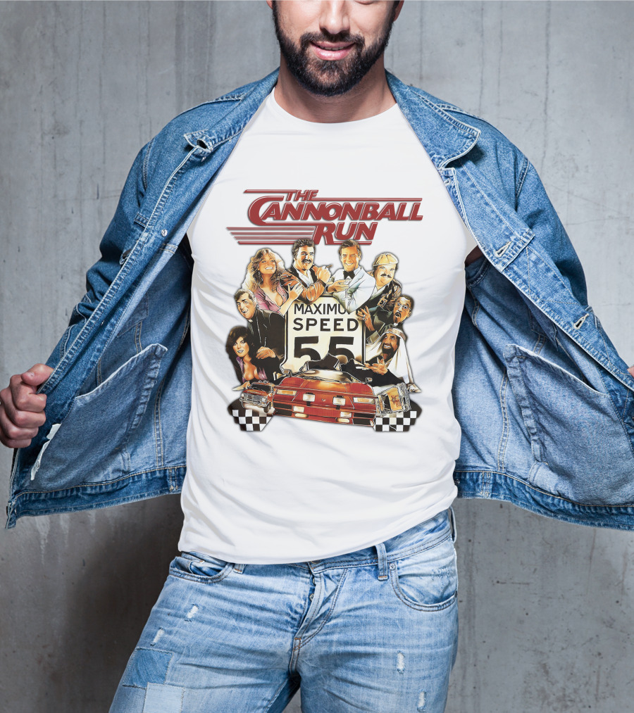 The Cannonball Run Maximum Speed 55 Red Car Racing Adventure T-Shirt